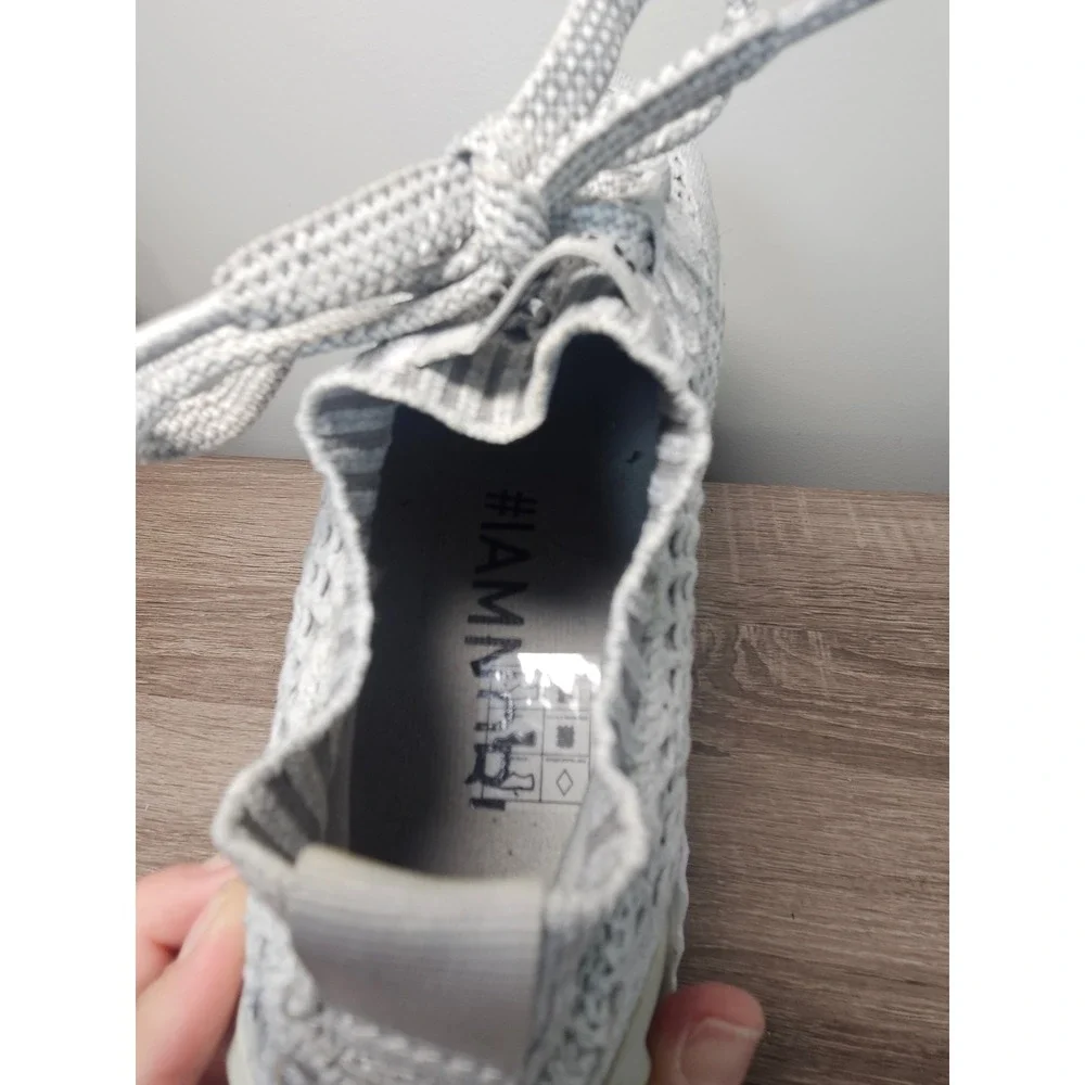 NOBULL Knit Runner Gray Training Shoes Mens 7 Womens 8.5 Low Top Sneakers